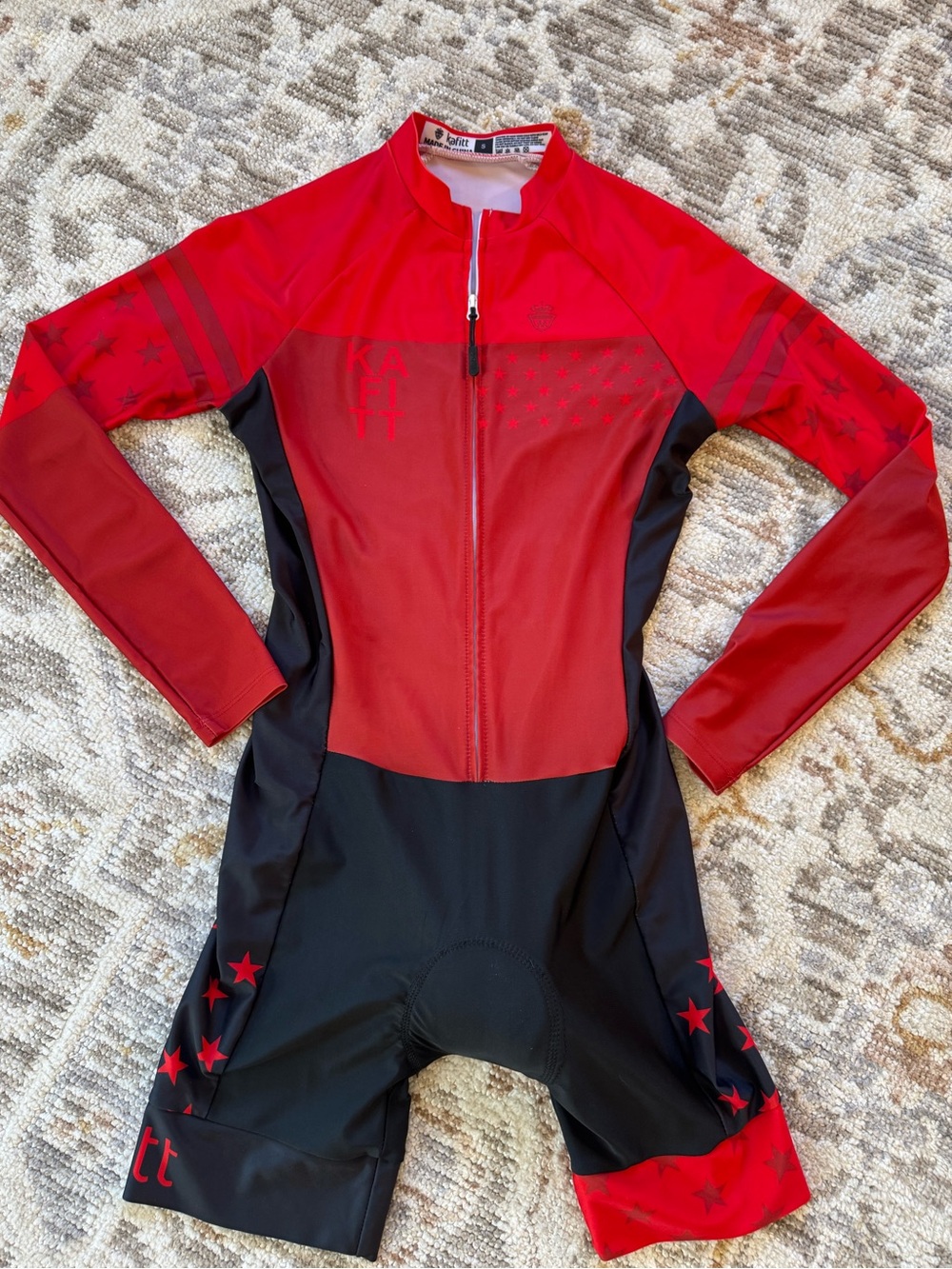 Kafitt Cycling Skinsuit Lapso Women's Red Black Stars Patriotic